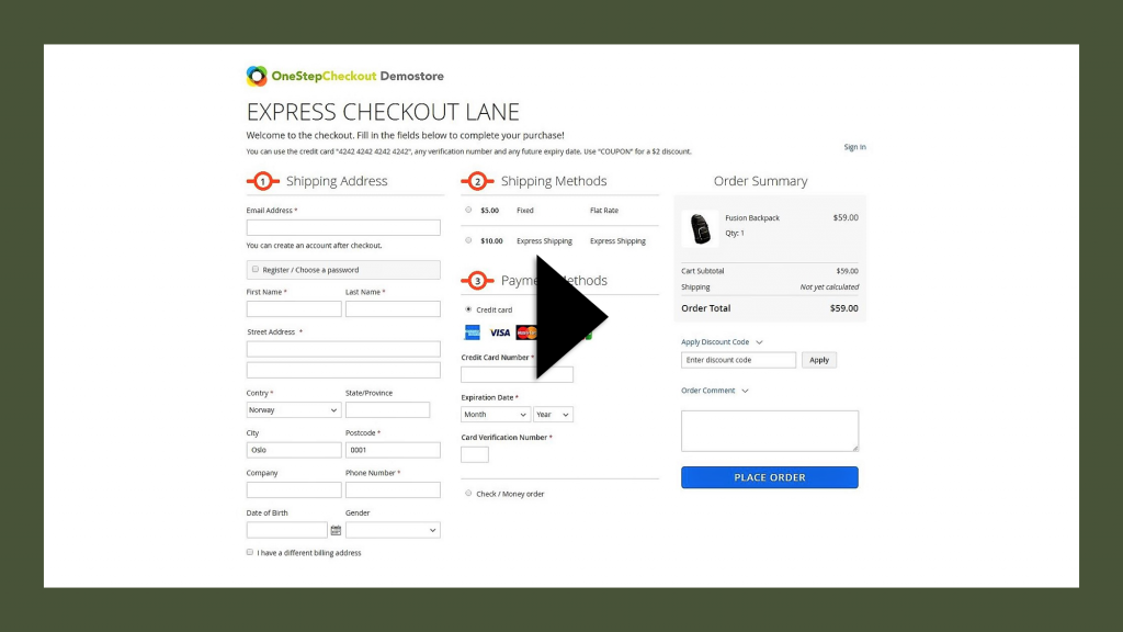 M2 Demo OneStepCheckout play