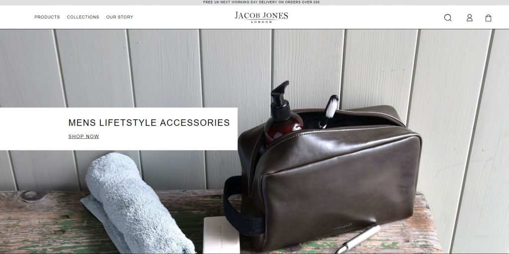 Magento 2 stores examples. Design, Accessories, Leather bags