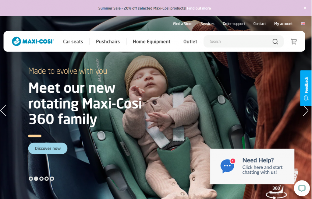 Maxi cosi Homepage Magento 2