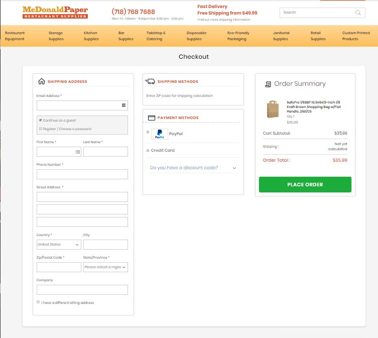 McDonald Paper Checkout powered by OneStepCheckout for Magento 2