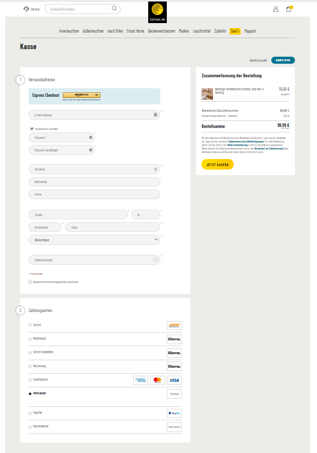 Magento 2 store Germany One Step Checkout